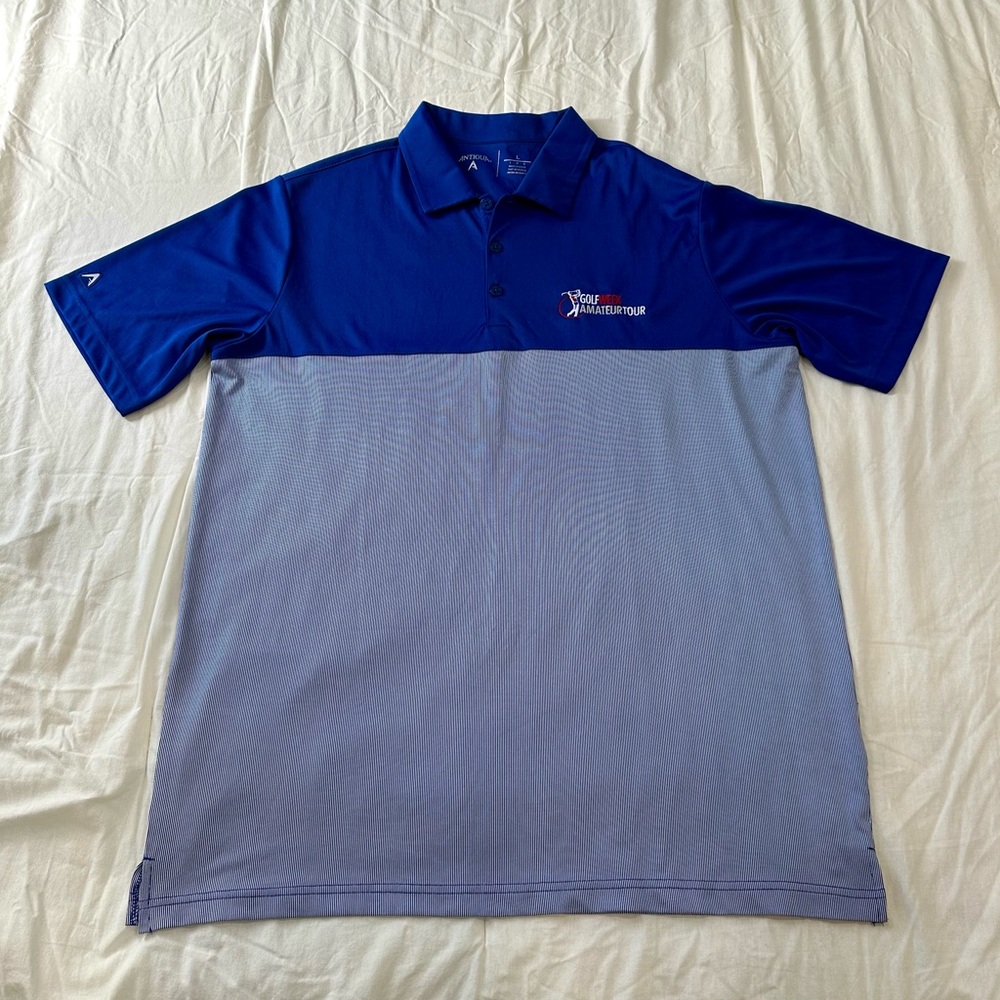Antigua Men's Polo in Royal Blue and Light Blue